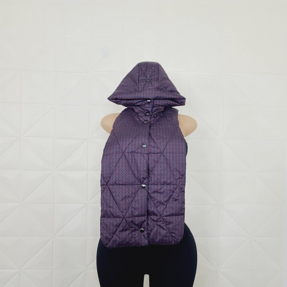 Lululemon Women's Blue Purple Dickie Gin Gin Gingham Inkwell Under Any Jacket Os View 2